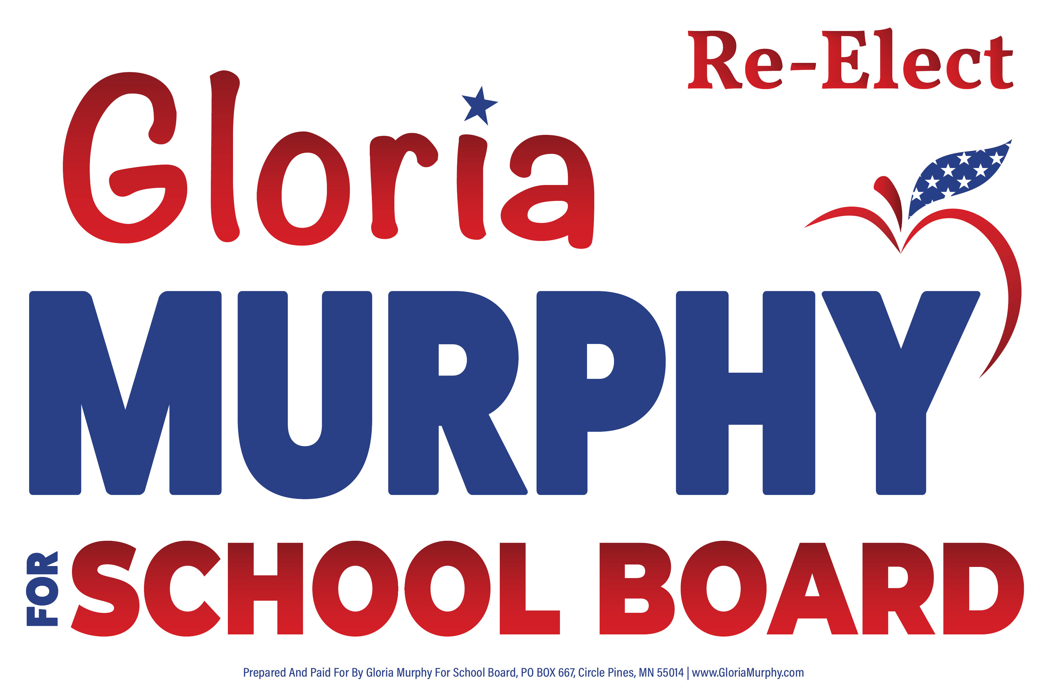 Official Gloria Murphy 24 by 16 yard sign